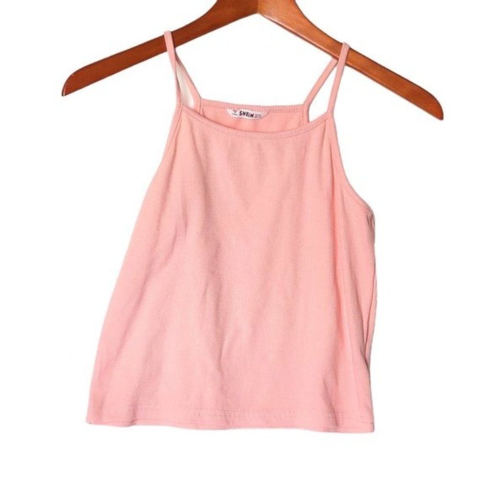 SHEIN Girls Rib-knit Racerback Cami Top Cropped